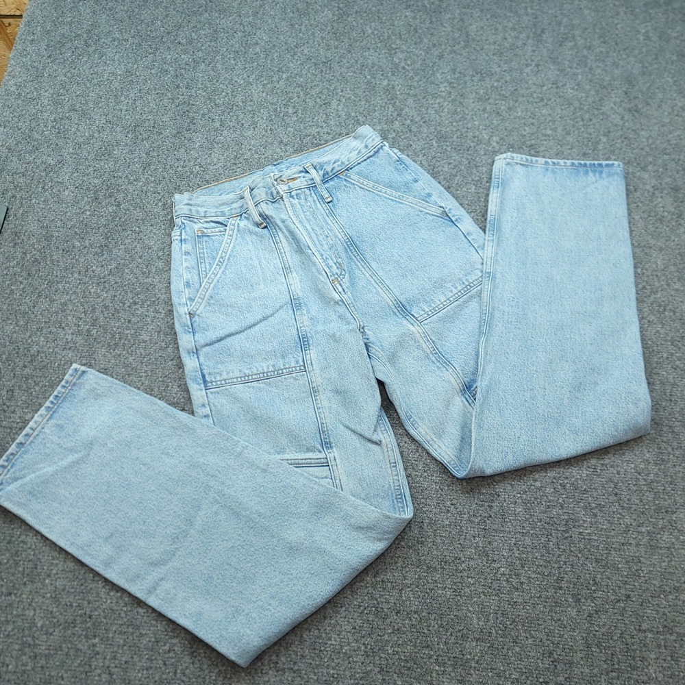 AGOLDE Cooper Cargo Jeans Light Wash Blue High Rise Straight Leg A9120-1535